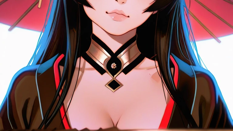 Albedo,Yellow theme，Promotional poster style，Red and white dress,huge tit，Red one-piece stockings，Fleshy thighs，highly rendered，detailed face with