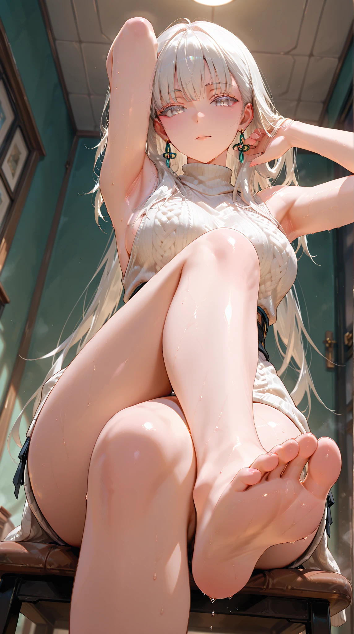 (((Accurate depiction of the human body)))Full Medium Close-up, (((Lynette Bishop))), gorgeous 14 year old woman,Only one woman, soft pale skin, Nice and young々Shishi Face, Defined eyebrows, delicate nose, plump and rounded lips,,,,,,,,,,,,, thin and long legs, Carnal thighs, bare-legged, natta、ash blond hair, ((Pigtails braided from the nape of the neck:1.5)), Beautiful light blue eyes, drooing eyes, Thick eyebrows, Sleep in a ruined church in the Gothic style, There are foggy and rainy conditions, 1600s, (high skin detail: 1.2), Ultra-detailed, Photorealsitic, depth of fields, Cinematic lighting, IMAX Camera, nffsw, nffsw, Full-HD, 8K,Separate your knees and spread your legs apart, barechested,Sleeping on the bed, Lumiere, (highly contrast)、、((Enlarge to show female genitalia:1.5))、Long breasts:1.5、Rocket Tits, Slender waist:1.5、Beautiful thighs:1.5、((odious body:1.5))、Maximum breast exposure:1.5,fullllbody:1.4,(Nipple stand:1.4),((large full breasts:1.5)),(The areol:1.3),,((Estrus girl:1.5)),Nasty temptation:1.5,,Whole human body:1.3、Open your mouth and stick your tongue out sloppily:1.2, Drooping saliva, No Underwear:1.5, Exposed :1.5, Expand the female genitalia:1.5,Exposed :1.5, widen vaginal opening:1.5, Wet, Lots of love juice:1.5, AHE Face, Squat down and spread your legs wide to show your genitals.....:1.5, Lewd lines:1.5, Erect clitoris :1.5, Female genitals are wet:1.5, Meticulous portrayal, Protruding female genitalia :1.5, Exposed :1.5, Exposed :1.5, big areolae:1.5, Large :1.5, Overflowing love juice:1.5, ((Squat:1.5)), Float your hips, thrust out one's hip, Nasty smile, Kupa-hsien:1.5, Squirting:1.5, enlarged areola:1.5, protruding papillae:1.5, Expand the female genitalia:1.5. Exposed female genitalia :1.5, Exposed vaginal opening:1.5, Spread:1.5, Wet female genitalia:1.5, soaking wet :1.5, ((Zoom in to show the vaginal opening:1.5)), (Vaginal Opening Visible:1.5), a wet body:1.5, (Love juice is dripping from the vaginal opening :1.5)