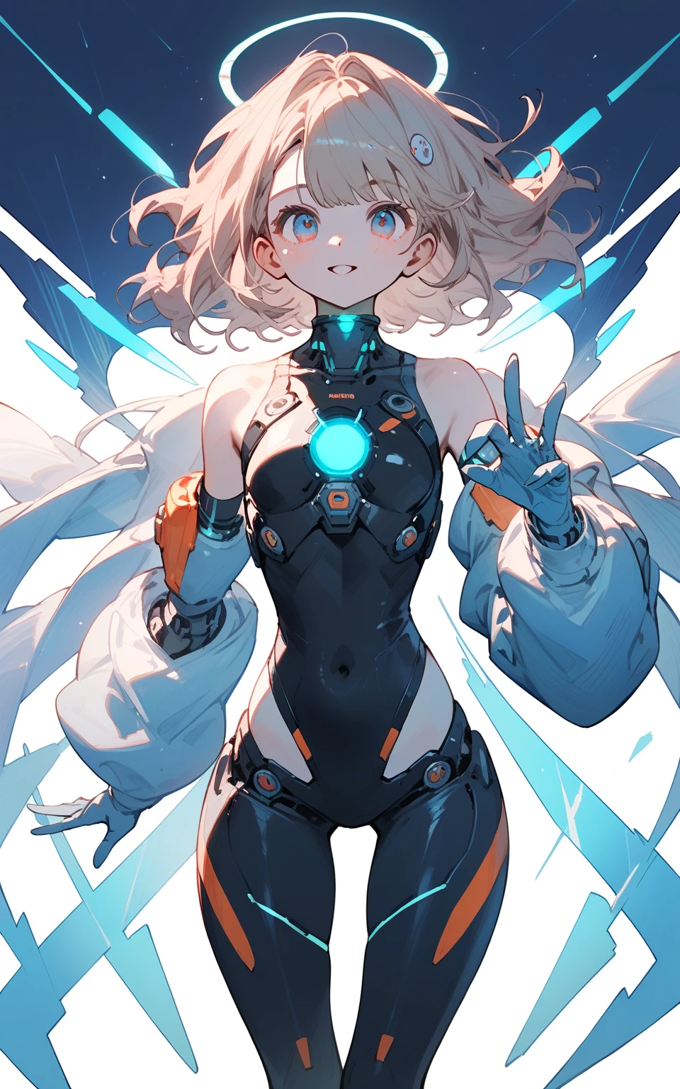 Realistic, (Masterpiece, Top Quality, Best Quality, Official Art, Beauty and Aesthetics: 1.2), Very Detailed, Fractal Art, Colorful, Most Detailed, Zentangle, (Abstract Background: 1.5) (1girl), God, Blonde Hair, Short Hair, (Glowing Blue Eyes), Pectals, Abs, Mysterious, (Magic), Crystal