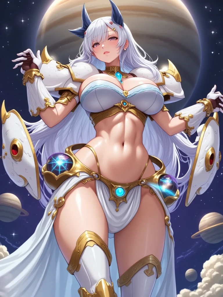 Professional , masterpiece、top-quality、photos realistic , depth of fields 、(White Jewel Body:1.9),(Matte White、(cleavage of the breast)、Jewel Gold Weapon、Particles of light、(White Jewel White Body:1.4),Gorgeous gold weapons ,(( Dragon dense and gorgeous dragon sword)) , (demonic wings) ,warhammer 40k 、((White hair))、(Castle background)、(demonic wings)、((Gangle's forest background))、Beautiful Caucasian beauty、1a person、dynamic ungle,(((Two devil's horns on the head)))、Smaller head、Idle Smile、Thin and beautiful female hands、cleavage of the breast、Mystical expression、Light Effects、intense fighting、Wind-effect、magic circles、With the legendary magic wand、Dragon's tail、