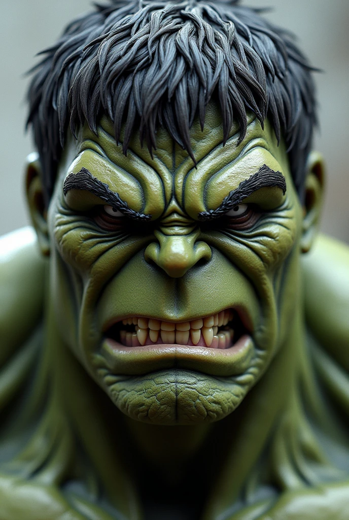 a sad hulk, 1 hulk, detailed eyes, detailed facial features, highly detailed, cinematic lighting, moody lighting, dramatic lighting, dramatic colors, muted colors, subdued colors, melancholy, pensive, brooding, contemplative, (best quality,4k,8k,highres,masterpiece:1.2),ultra-detailed,(realistic,photorealistic,photo-realistic:1.37)