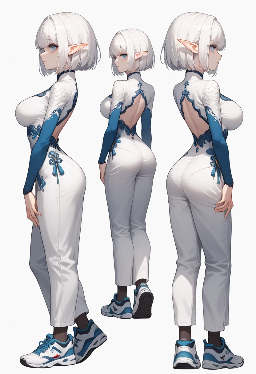 In Yusuke Murata style, Hold the pose, but draw with flat colors, cel shading, limited color palette and simplified lighting, 2 women with sexy body and big and big ass.