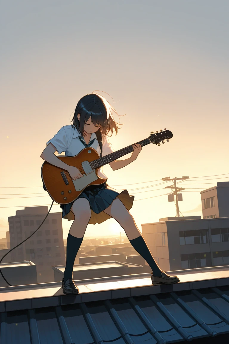 1 girl\(playing guitar on broom,high school student,Violent movements,(dynamic action:1.3),long hair braid,Black hair color,High Jump,floating hair,I&#39;m pounding hard.,splash, sweat,The sun shines,Sailor uniform,Loafers,glasses,guitar performance,shout out loud,Close your eyes hard\), background\(The back of the school building,The audience is a cat.\),(Dynamic angle), Take a break ,quality\(8ก,Wallpaperของหน่วย CG ที่มีรายละเอียดมาก, Masterpiece,high resolution,top-quality,top-quality real texture skin,Too realistic,Increase resolution,RAW photos,qualityที่ดีที่สุด,Highly detailed,Wallpaper,movie light,radiation traces,golden ratio\), (from below:1.7),(Shoot ground level.:1.7),(from belowโดยตรง:1.7)