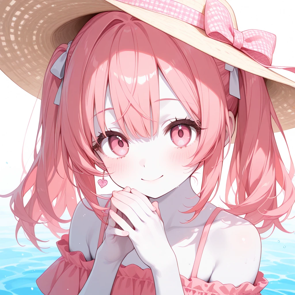 <lora:kohassv2:1>kohass, bikini, low twintails, low wings, head wings, halo,
(best quality, masterpiece, RAW photo,ultra-detailed:1.2), <lyco:GoodHands-beta2:1.0>,1girl,solo,looking at viewer,smile
