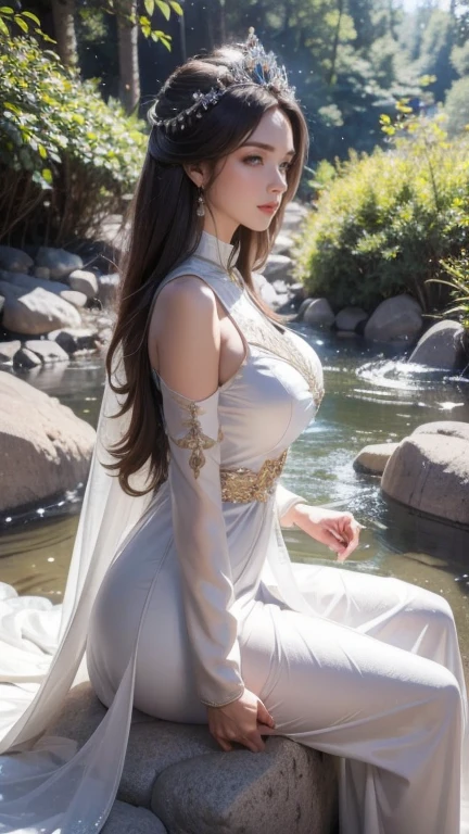 Graceful elven girl standing in meadow, Delicate face illuminated by the soft light of the setting sun. Her long, Flowing hair runs down your back, Decorated with intricate braids、Adorned with sparkling gemstones. This great photo is、、、It captures the ethereal beauty of elves. Slender figure in silk dress、Swaying in the soft steppe breeze. Attention to detail、Face that is、Face that is、Face that is、Face that is、Face that is、Face that is、It is evident in the intricate patterns of the dress and the subtle highlights of the luminescence. skin. The breathtaking portrayal of the elven girl is、、、、、、、Create an enchanting atmosphere、It invites the viewer to a magical world.