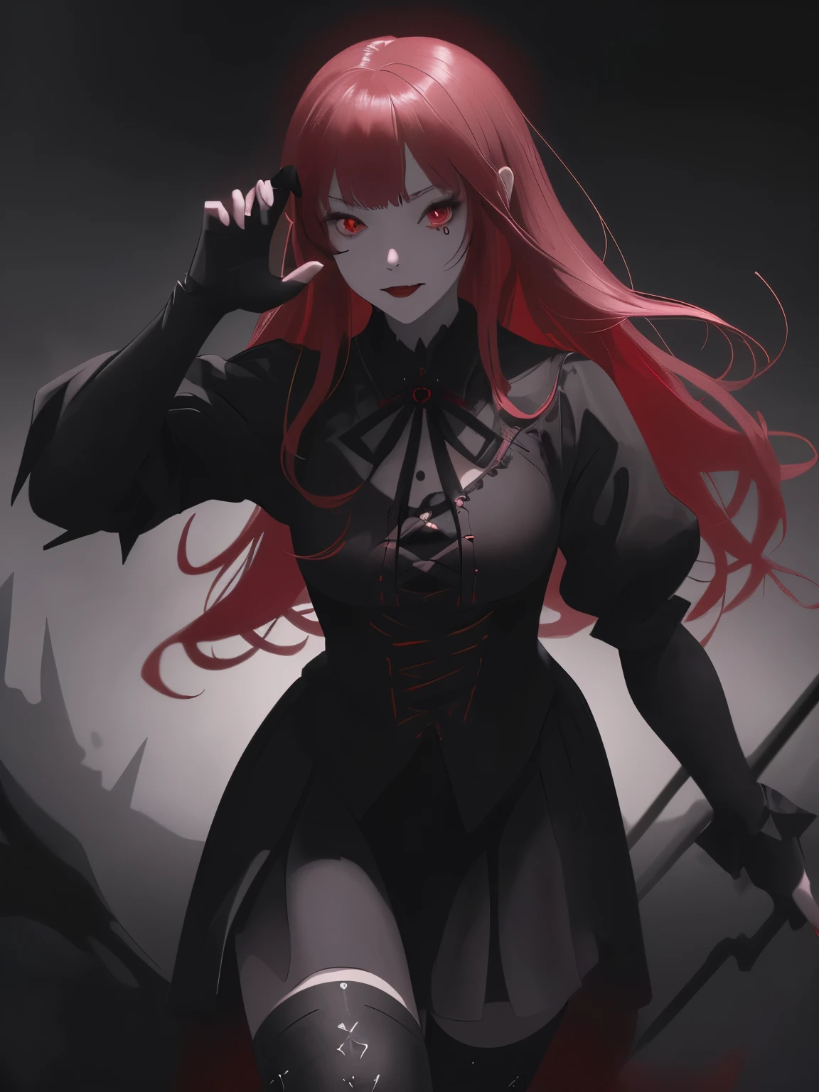Shaded face 、has a weapon、Looking at the viewerS with a frightening expreSSion、beautiful girl、とてもcute天使、Pink Gothic FaShion、cute、baby face、Smile、Long Skirt、Black long bootS、.(HigheSt quality,4K,High reSolution,maSterpiece:1.2),very well detailed,RealiStic:1.37,spooky altar background,dark fantasy,Red color Scheme,OminouS atmoSphere, Eye Catching ,Story, Anatomy ,ANIME STYLE,CONCEPT ART,beautiful細部までこだわった顔と (((Red eyeS ))),A terrifying ritual ,Satan's Ritual ,Premature death, Improper operation ,Smile,Scythe Face,Girl Monster, beautiful, Delicate facial featureS, sharp eyes, Sharp FangS, pale Skin, dark background, Cinema Lighting, Dramatic ShadowS, Gothic Style, Gloomy atmoSphere, dark fantasy, one perSon'S, PleaSe open your mouth wide, open your mouth and bare your teeth,Sharp teeth like a beaSt, Wide lipS, very big mouth, Vermilion cheekS, ,(Blood Splatter:1.4),Scary Smile, Smile,Angel DeSign, TwiSted Smile、bloody、Head bleeding,,,,,、Blood Splatter、,(Blood Splatter:1.4),Skull,Devil's Spear, horror style , ((FantaSy Sweet Ta Frill Pink CoStume)), ((1 woman with fluttering blond hair )), ,(Blood Splatter:1.4),Female curveS, Sexy flat Stomach, Perfect handS, perfect anime face, (Pink Tata DreSS)), Are Standing, ((evil smile)), ,(Blood Splatter:1.4), Steam circulateS, Moonlight Illumination, Night Lighting, (Blood Splatter:1.6),Anime Angel Design, TwiSted Smile、bloody、Head bleeding,,,,,、Blood Splatter、,(Blood Splatter:1.4), Skull, Gothic Architecture 、WeStern architecture、FantaSy World、,Victorian citieS, Skeleton GaS Light,AbSurd, High reSolution、 ((table top to pinch)), ((HigheSt quality)), (very well detailedな), ((very well detailed)), (beautiful), ((cute)), (nfsw:1.8), alone,(:1.6)、(world'The moSt terrifying and creepy demon girl:1.5)beautiful face、 full body Esbian on an indoor stage、pale, beautiful肌、beautiful金の髪、Smile gently、Dark building ruinS、(Snow white'Frill dreSS:1.3)、(The dark ruinS are Stained with blood:1.3)、Low angle full body Shot、({x}, {x}, {x},, {x},, {x},, {x},, {x},, {x},, {x},, {x},:1.5)、(The ground iS :1.3)、(The girl loSt a lot of blood....:1.mile:1.piritS、(Blood dripping from the mouth:1.3)、
