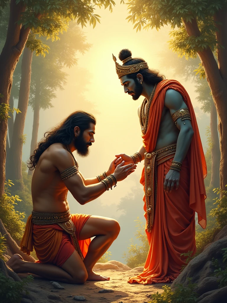 A wealthy merchant offers Arjun a fortune in gold to buy the flower, but he refuses.