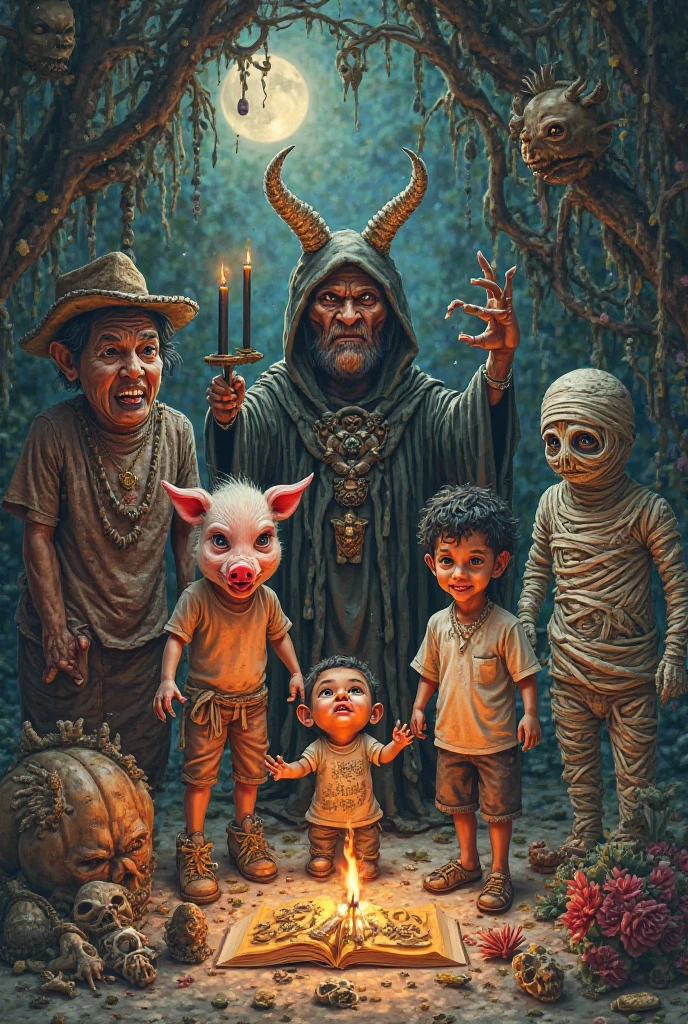 1 alien with a dwarf dragon face, angry face, a bottle of beer in his hand and scales in his hair, black eyes bulging out, kneeling and Jesus of Nazareth reprimanding him with his hand