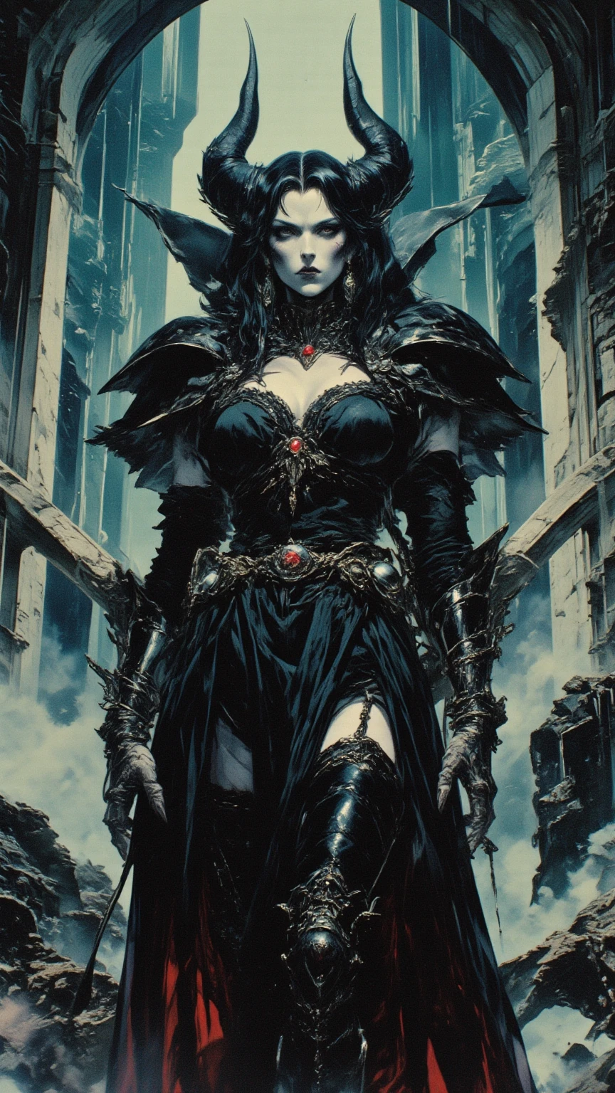 Best quality, masterpiece,  ultra high res, 1girl, dynamic angle, finely detailed skin, sharp focus, (cinematic lighting), soft lighting, dynamic pose, dynamic angle, intricate details, ((Best quality)), ((masterpiece)), (highly detailed:1.3) beautiful goth women at the festival of the damned, wearing black jeans,(black trenchcoat:1.1), gothicpunkai, <lora:GothicPunkAI:1>, gothic female knight riding armored dragon