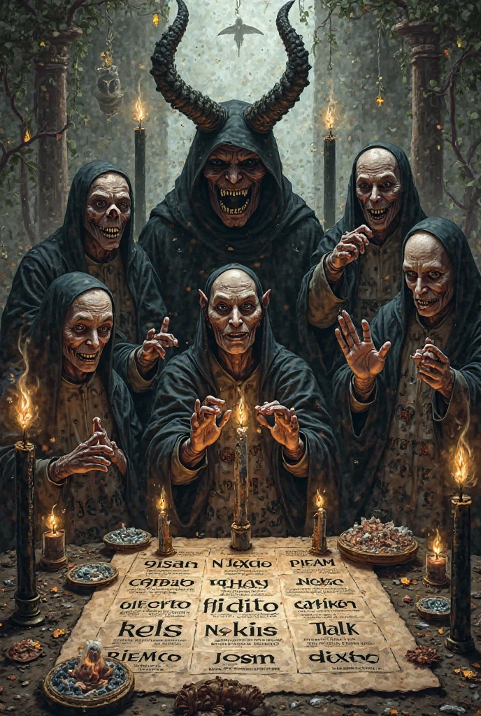 Satanic eating Chabad Lubavitch Vril, Intertel, Solomon Demons, having Sabat baby feasting together causing mass genocide, democide, suffering and pain to the people of earth, ball point pen drawing by juan francisco casas, digital painting by wataboku, illustration by Mai Yoneyama, traditional painting by Ambika Devi, trending in artstation, surreal lighting and galaxy back drop lighting and sharp contrasts, vibrant colors and highly detailed characters, featured in trending artstation 3D art
