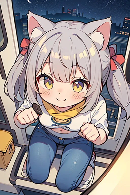 1girl, :d, animal ear headphones, animal ears, bangs, blush, bodysuit, breasts, covered navel, cropped jacket, fake animal ears, gloves, grey hair, headphones, headset, impossible bodysuit, impossible clothes, jacket, large breasts,( latex bodysuit:1.2), leaning forward, long hair, long sleeves, looking at viewer, pink bodysuit, puffy sleeves, purple eyes,( red jacket:1.1), sidelocks, skin tight, smile, snow in the background, solo, thigh gap, twin tails, white gloves, Alice, (masterpiece:1.4),(best quality:1.4),realistic,
<lora:aliceNikke_v10:0.8> <lora:komowataHarukaStyle_komowataHarukaStyle:1>