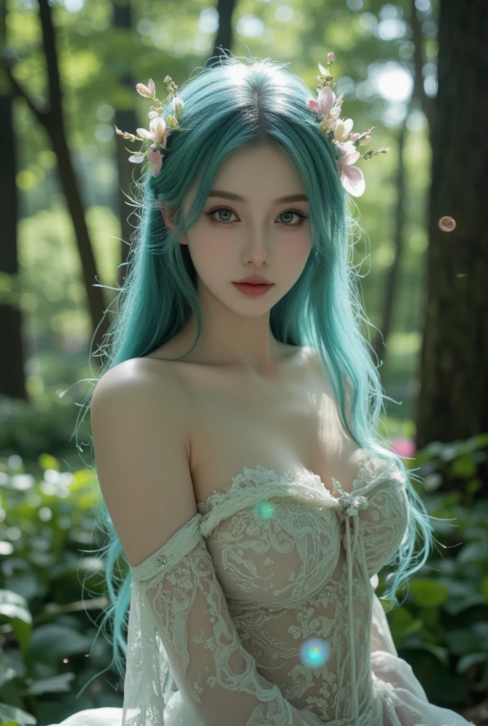 1 girl、((blue hair))、hair length、(blue eyes)、(gradient eyes)、sparkling eyes、bright eyes、finely tuned、expressive eyes、blue clothes、gem、blue lighting、blue theme、（shape：1.5）、abstract、highest quality、Super detailed、(random pose)、(Beautiful worldview)、
1girl,Cherry blossoms in full bloom on branches in the foreground,:d,looking_up,(aerial:1.2),available light,(best quality:1.2),