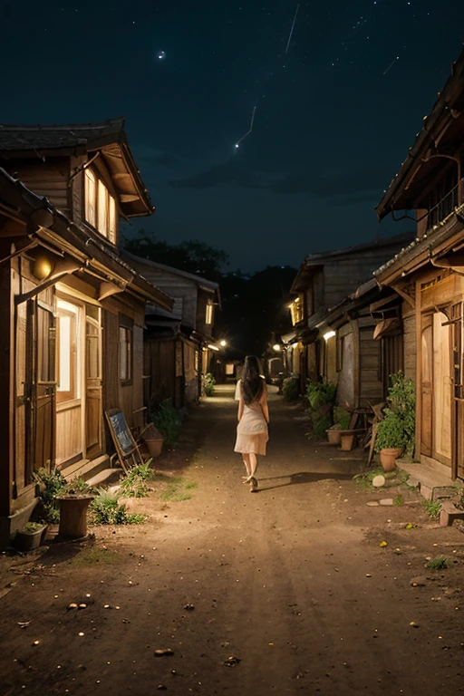 Photo en gros plan, une fille nue, sexe visible,Anime portant un verre blanc , debout sur le terrain,Vue nocturne ,Beaucoup d'étoiles dans le ciel nocturne,la voie Lactée ,fleurs colorées,gros plans, sexe, excitant ,style réaliste , traits de peinture à l'huile très évidents, style de palette impressionniste, 32k euh, Beau, demain, Vieux temps, dessin animé en couleur --ar 3:4 --