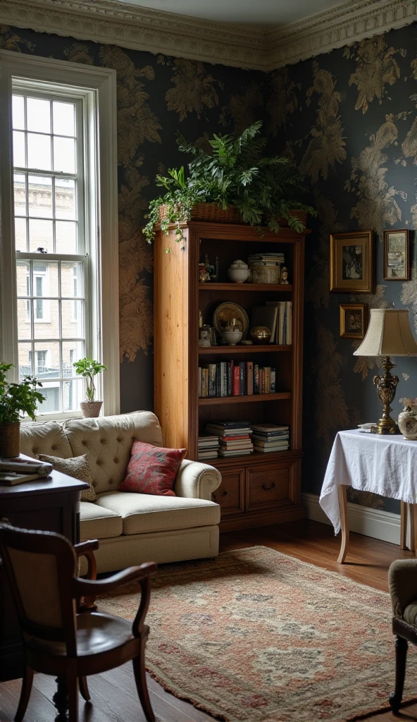 Opening the door to the living room is as if entering an elegant and pleasant farmhouse. Embroidered canvas sofa decorated with American rustic flowers and small animal motifs. By the window is a cozy row of wooden bookshelves with classic literary works. Sit in a comfortable rattan chair with a gentle breeze, close your eyes and enjoy, as if you are in an idyllic and away from the hustle and bustle of the city.
,masterpiece, best quality,8k, ultra highres,