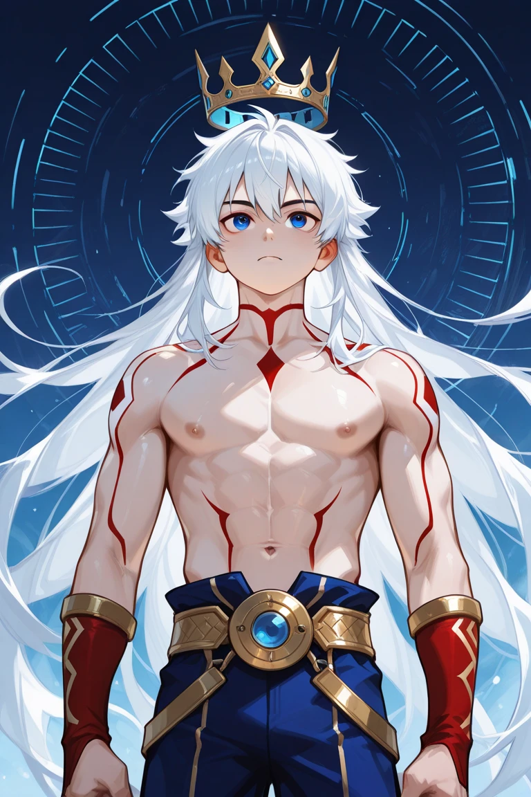 Longer hair. Lights. God. Long hair. long white hair. aquatic, boy, Goddess of the Moon, silver hair accessories, White hair, White dress, cape, at night, saturated colors, light eyes, bright, light blue light, blue eyes, Jewelry silver, bluish light, Full moon in the background, aquatic in der Luft rosa kerzen