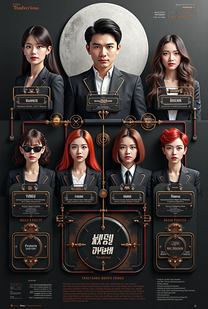 There are many Asian men in suits and ties posing for photos, Chiba Yuda, Li Zixin, yanjun cheng, inspired by Xi Gang, inspired by Jang Seung-eop, Wang Chen, (((luke chueh))), Middle Metaverse, jinyiwei