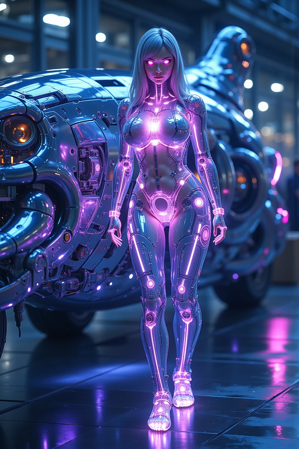 (best quality,4k,8k,highres,masterpiece:1.2),ultra-detailed,(realistic,photorealistic,photo-realistic:1.37),HDR,UHD,studio lighting,ultra-fine painting,sharp focus,physically-based rendering,extreme detail description,professional,vivid colors,bokeh,portrait,sexy,sci-fi,action,space,flying,cute woman,sexy battle armor (chrome violet),matching sci fi weapon,action pose,horrible tentacled aliens