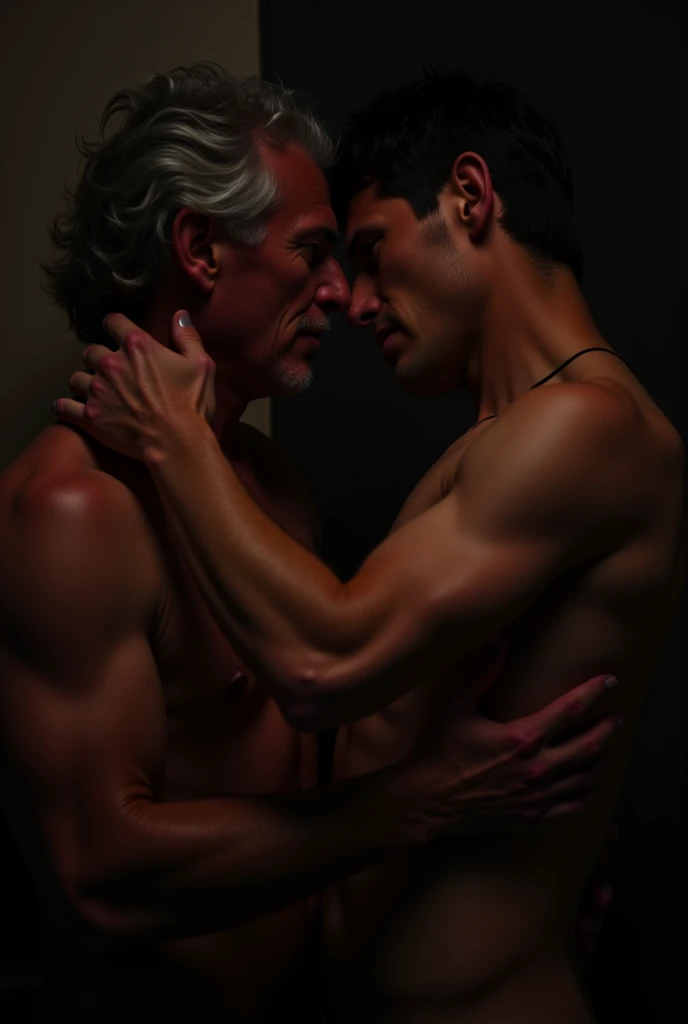 man kissing his father passionately