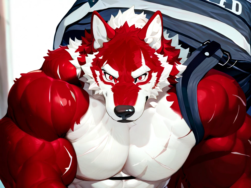 fondo de la ciudad, rascacielos, ciudad futurista, Noche, estrellas, Noche lights, Leomon Gigachad, super hero, hero, mono, massive muscles, enormes pectorales, abdominales cincelados, huge pectorales, Exaggeratedly large muscles. A furry hero whose presence inspires trust and respect. (((His hero costume is black and red.)))