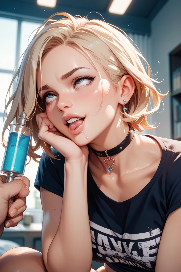 Handsome blonde with thick paint