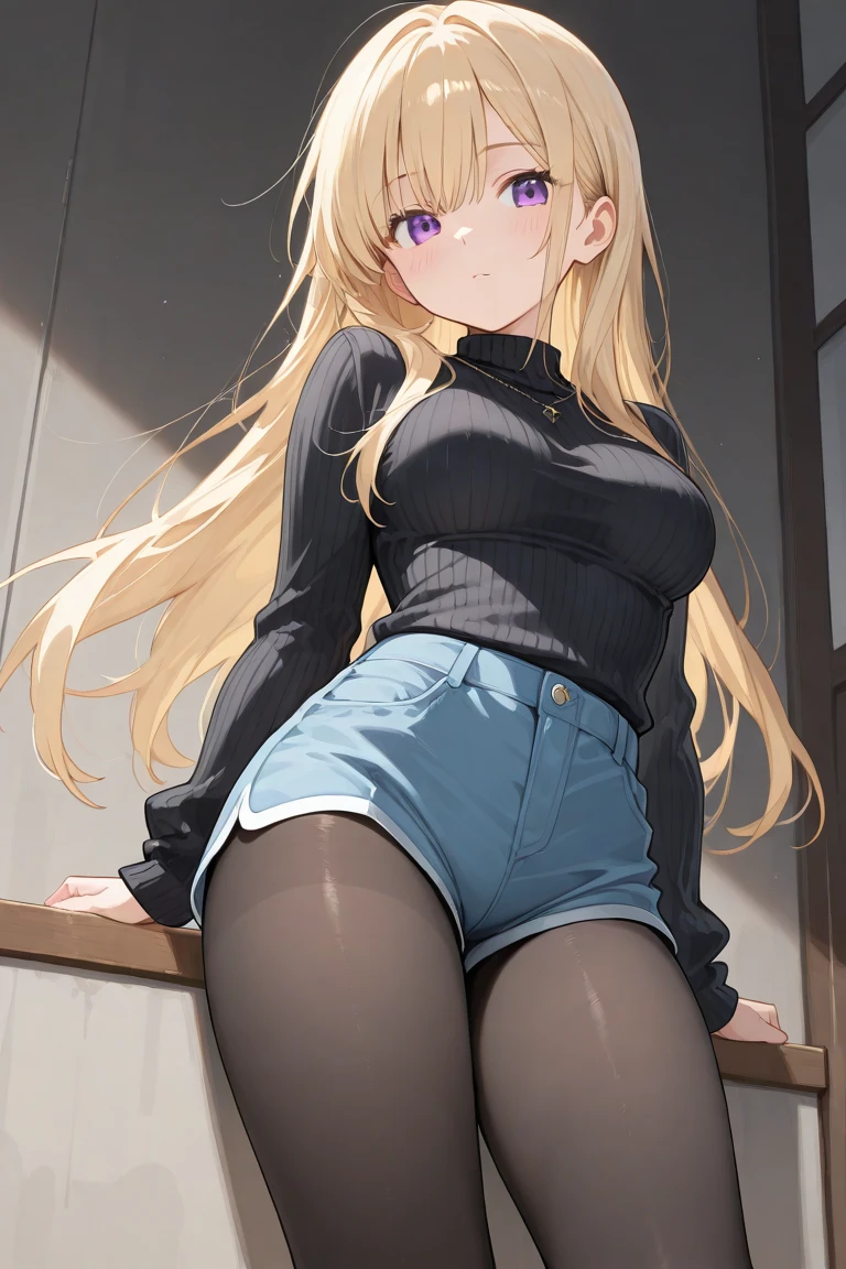 1girl, underwear, lingerie, tight shirt, big chest, reaching at the top of a cupboard, shiny skin, touching her stomach