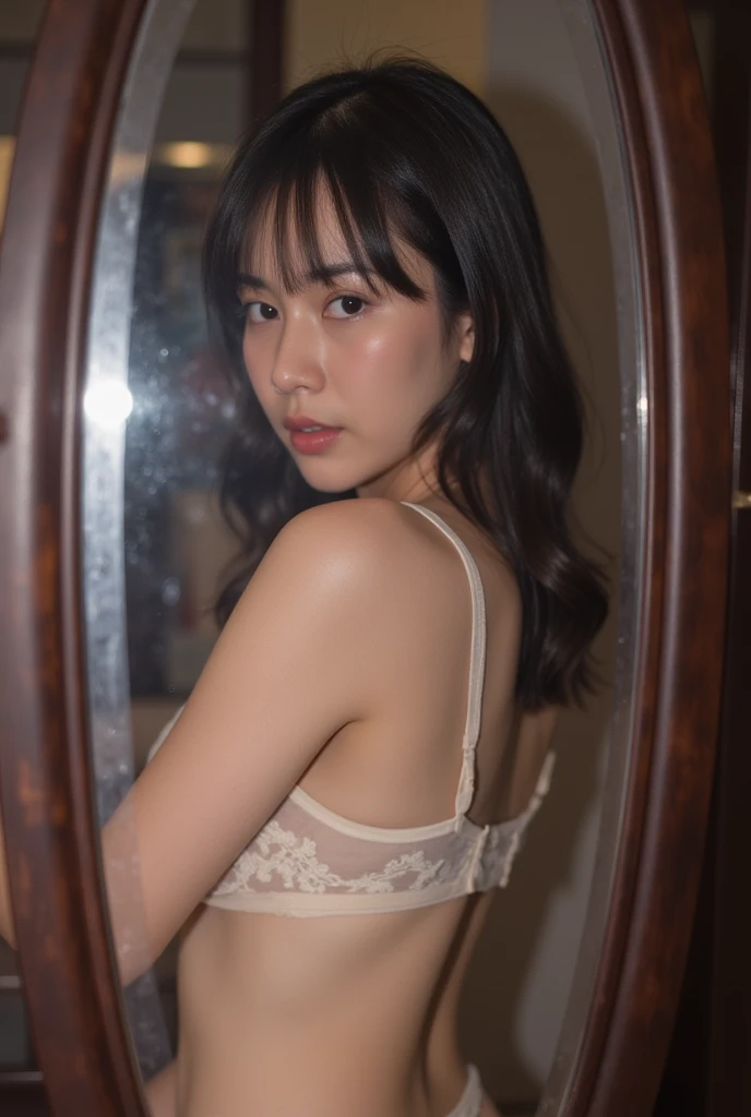 Best quality, masterpiece, ultra high res, (photorealistic:1.4), raw photo, 1girl, offshoulder, in the dark, deep shadow, low key, cold light