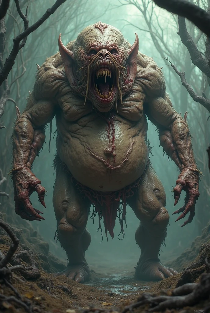 Grobnor the insatiable so fat and deformed that he has no form he devours everything he sees nothing fills him the king of the grotesque always full of waste loves human flesh and drinking blood from the sick the morbid nightmare