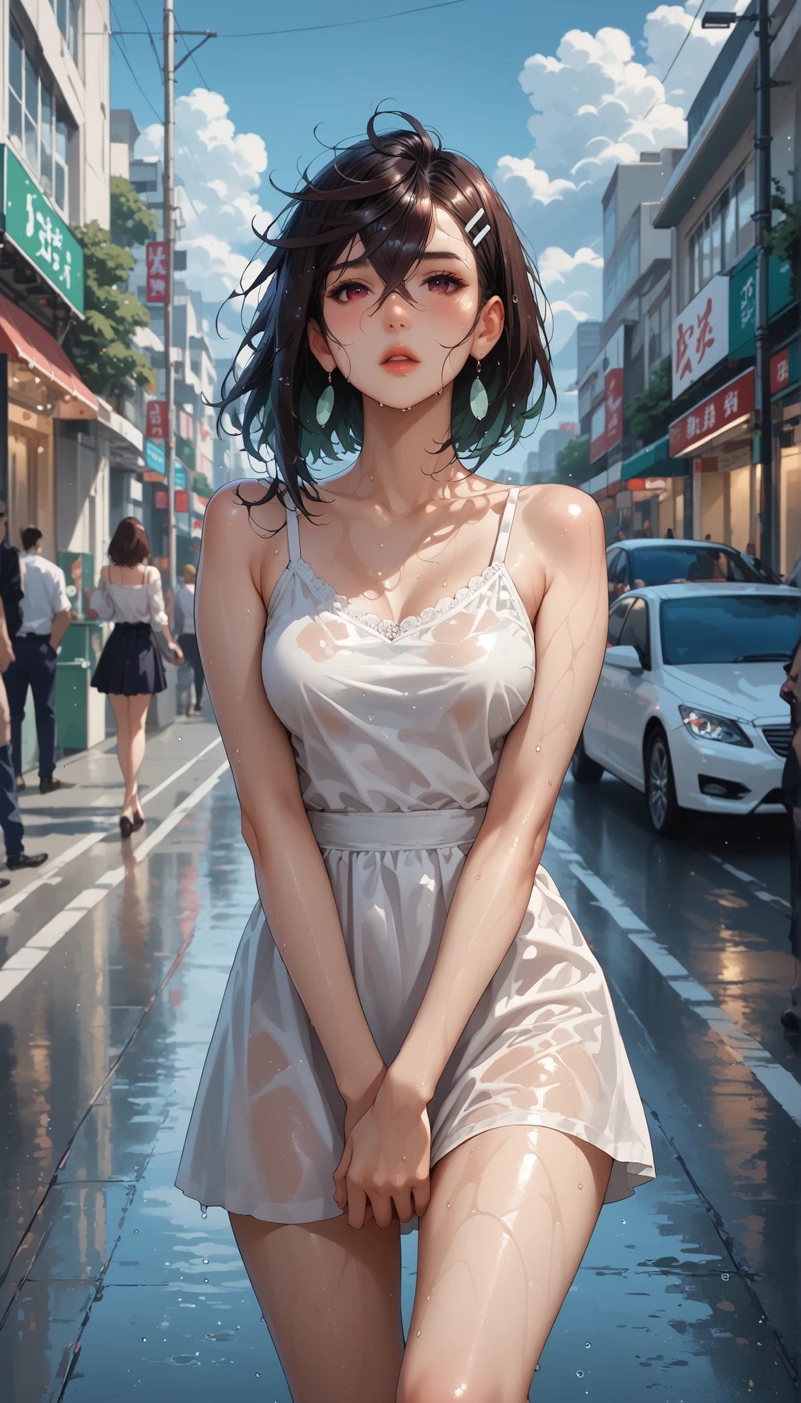 Royal sister,Detailed eyes,Details face ace,Ripe body,Tall body,Seductive body,Long legs,4K,K HD,fleshy feeling,White translucent lace,White, plump and delicate body,Beautiful face,Cherry small mouth,Beautiful and tasty(3DRoyal sister),Plump buttocks,