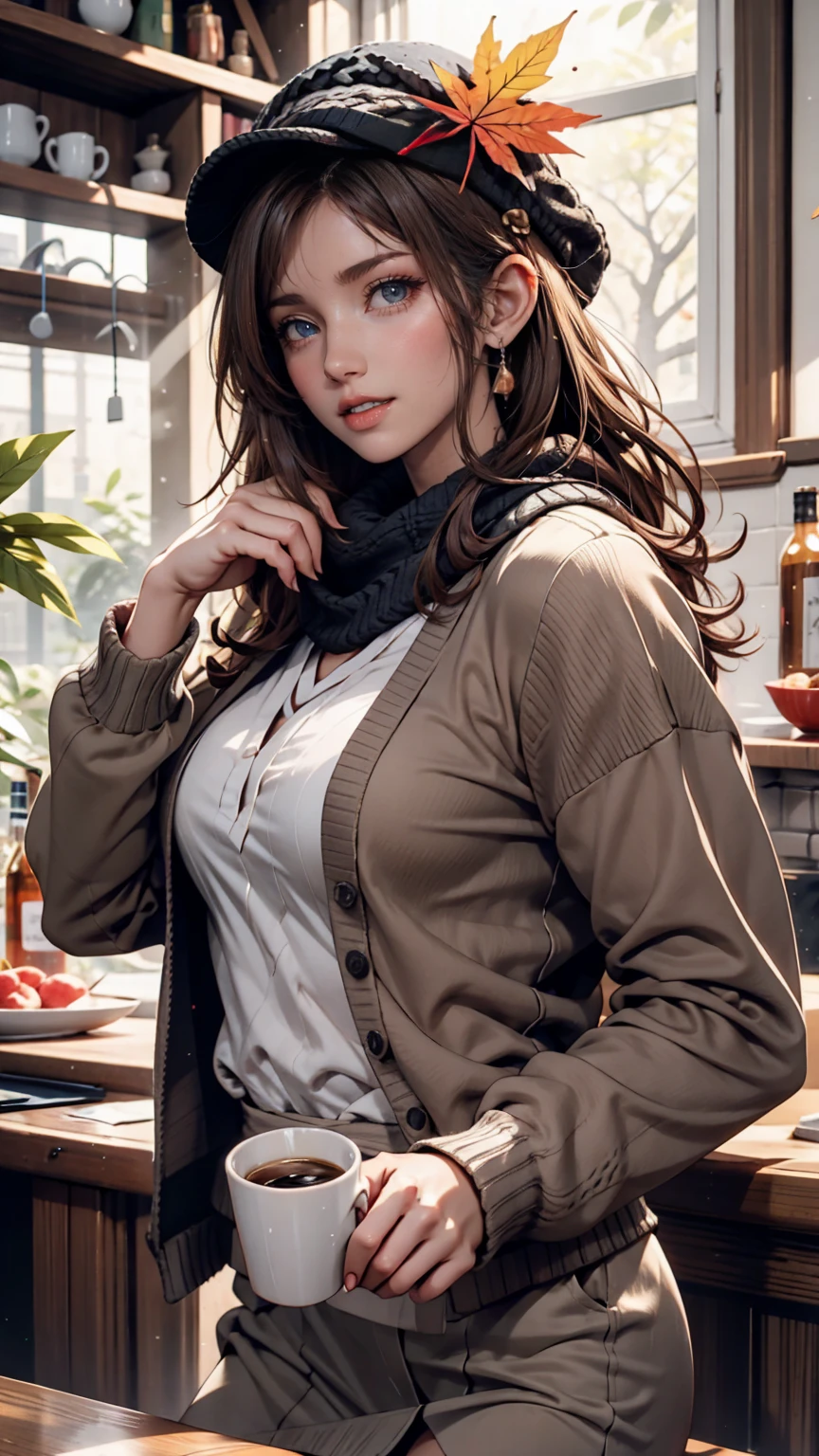 alone, One girl, yamagishi fuuka,  Gekkokan High , Turtleneck sweater,