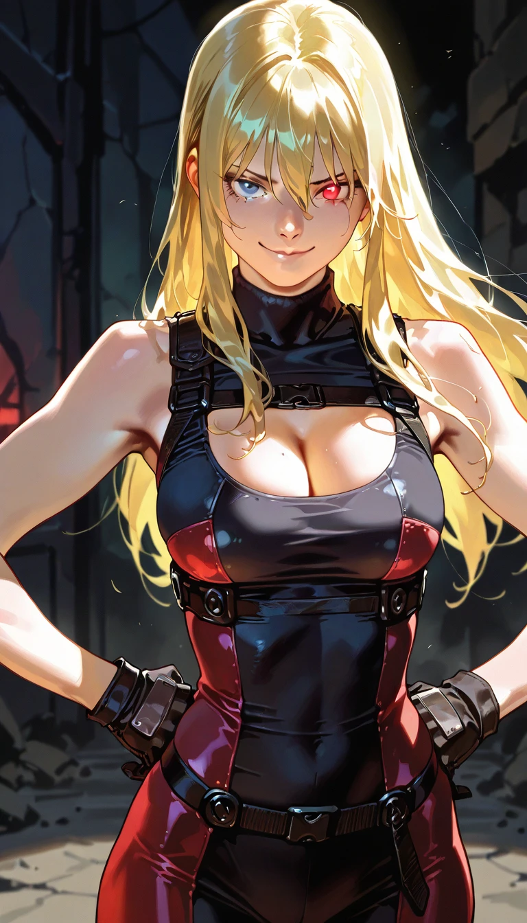 ((upper body, a woman posing , front view,  looking at viewer:1.2, in a forest, weasel, deer, birds, blue sky)), beautiful eyes, beautiful girl, high detail skin, high detail eyes, high detail hair, highres, ultra detailed, sharpen picture, Highly detailed, masterpiece, best quality, photorealistic, 
 <lora:ByuljjiLoRA:0.9> 1girl, blonde hair, long hair, shoulder armor, ponytail, leotard, cleavage, gloves, belt, choker, thighhighs, boots, sword, smile