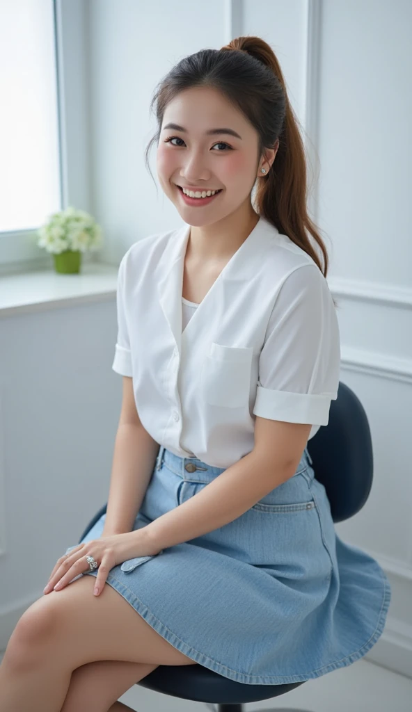(big smile:1.5),(happy smile:1.3),(tight skirt:1.3), (sexy panties:1.3),(white panties:1.3),(Looking directly at Viewer:1.3),(Big eyes:1.2),(double eyelies:1.3),(long eyelashes:1.2),(Extremely beautiful face, Beautiful lips, Beautiful eyes),masterpiece, Raw photo, Best Quality, Photorealistic, Highly detailed CG Unity 32K wallpaper, intricate detailed face, ((Ultra detailed skin)) , Cutest Pretty Japanese girl, Super Idol, Clear eyes, (Big eyes:1.2), thick thighs, balanced elegant face,(small mouth:1.1),drooping eyes