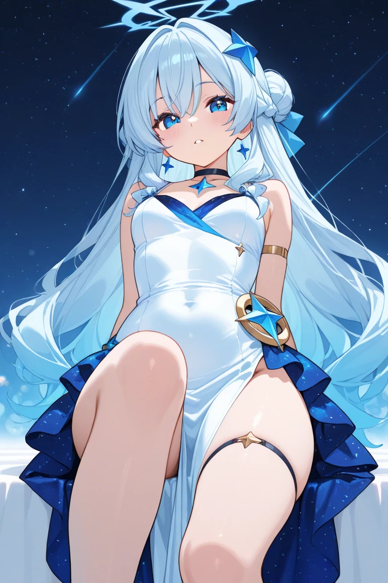 Light blue　Long Hair　　Magical girl　Sailor　leotard　beautiful girl　thin　Embarrassing　blush　Sex　erotic　Hand and foot restraints　rotor　I&#39;m cumming　climax　Nipples　Pussy