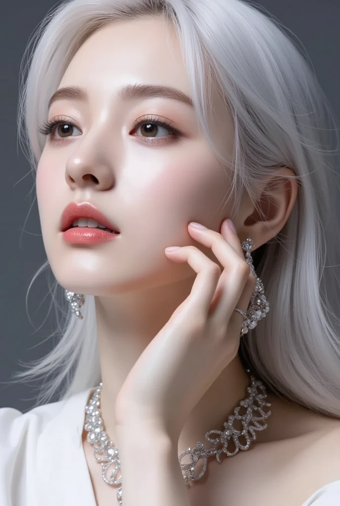 best quality, tmasterpiece,Ultra-high resolution,Clear face,(Reality:1.4),ferpect lighting,(upper body shot), (photorealistic:1.50), anime wallpaper, Guviz style artwork, cover-up fantasy up to magic , by Yang J, Guviz, beautiful artwork illustration, beautiful digital artwork, beautiful digital illustration, Li Song, beautiful anime portrait, art style in Beauvot, Lips wear thick red lipstick,