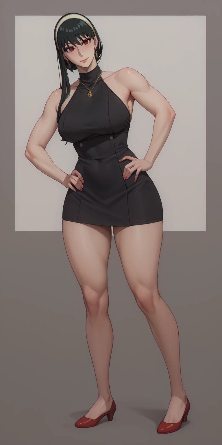 nakiri_alice, large_breasts, standing, solo, black dress, clothes off, masterpiece, best quality, detailed face, detailed eyes, highres, full body, sweating, exhausted, angry face,hot pose