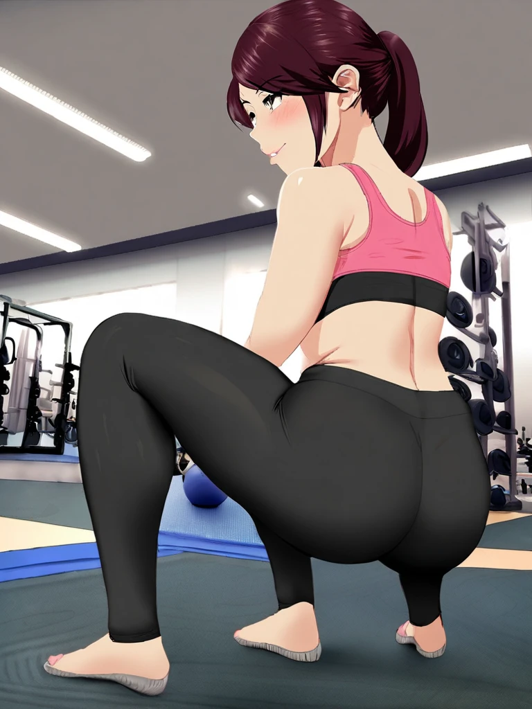 merula, sexy pose, pink high heels, sexy sport bra, sexy sport panties, ass view, ass focus, one girl