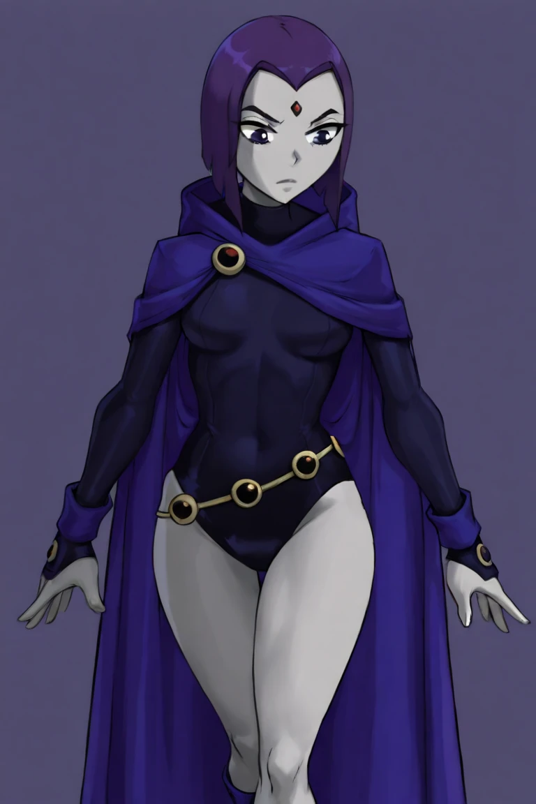 (solo:1.1),(masterpiece), (best quality:1.3), ultra detailed, intricate, professional art, digital art, absurdres, shadraven, (Full body view:1.1), 1girl, solo, (grey skin:1.4), dark purple hair, bob hair, purple eyes, hips wider than shoulders, pear shaped body, jewellery, detailed thighs, thick thighs, red jewel in forehead, jewels, (long sleeved turtleneck leotard:1.3), cuffs, small breasts, (shadraven cloak), (Shadraven broach:1.2), Shadraven jewel belt, Shadraven wearing a long sleeved leotard outside at night, long legs, ( long crotch bulge:1.4), large penis, large testicles, side view, looking at viewer, bubble butt , gluteal crease, universal lighting,,
