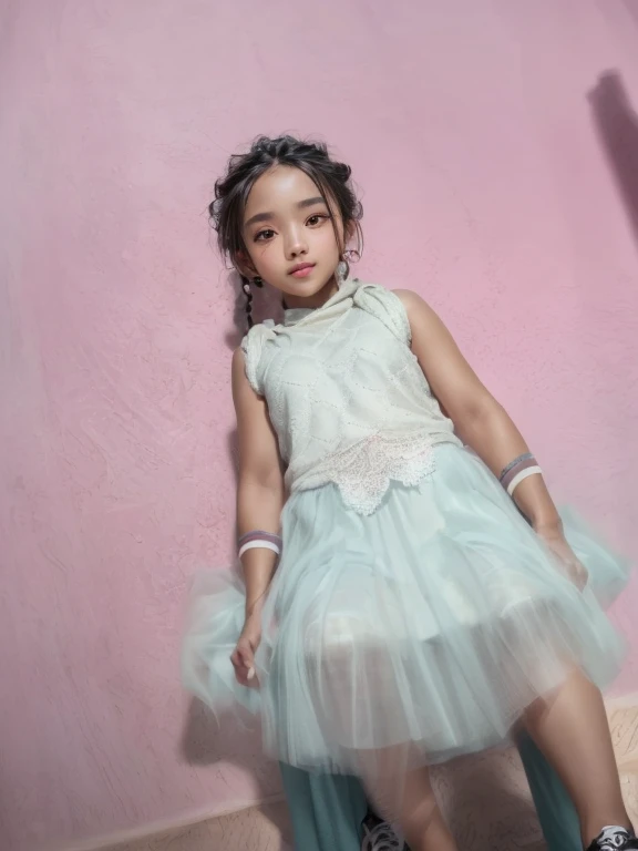 A girl walking down the runway at a fashion show, Children's underwear, thigh, (High resolution:1.3), (16K, Realistic, RAW Photos, Best image quality: 1.4), (One Girl), Beautiful Face, (Lively Faces), Beautiful hairstyle, Realistic eyes, Beautiful and exquisite, (Realistic Skin), Beautiful skins, charm, 超High resolution, Surreal, High detail, Golden Ratio, Highly detailed cute girl,(20-year-old)