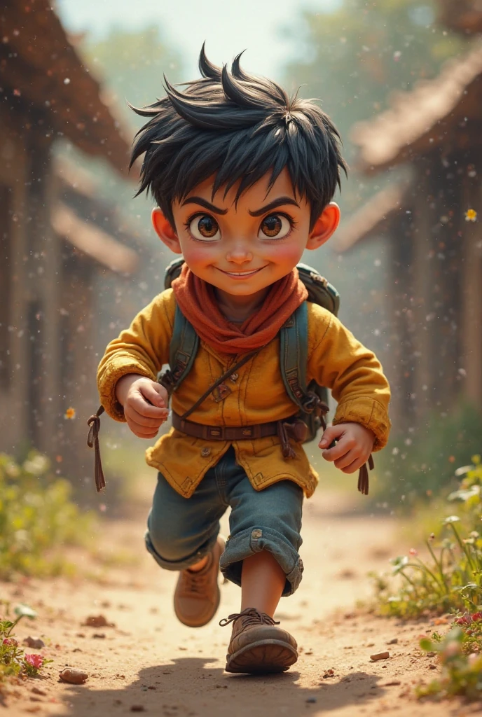 Super cute baby cartoon character, pink cheeks, Tibetan monk with shaved head, typical yellow Tibetan monk outfit, walking in a rice field, laughing with happiness, animation character, Stylized character, animation style rendering, Stylized 3D, Arnold Maya Rendering, Stylized 3D Rendering, toon render screenshot, 3D Character, 3D Character, Stylized 3D Rendering, 3D Character Rendering, cartoon character, Close up Character, Character Pose, ( Pixar Style) (Master Part:1.2) (Bokeh) (Best Quality) (Detailed Skin) (Detailed Texture) (8k) (Clay) (Cinematic Lighting) (Sharp Focus)