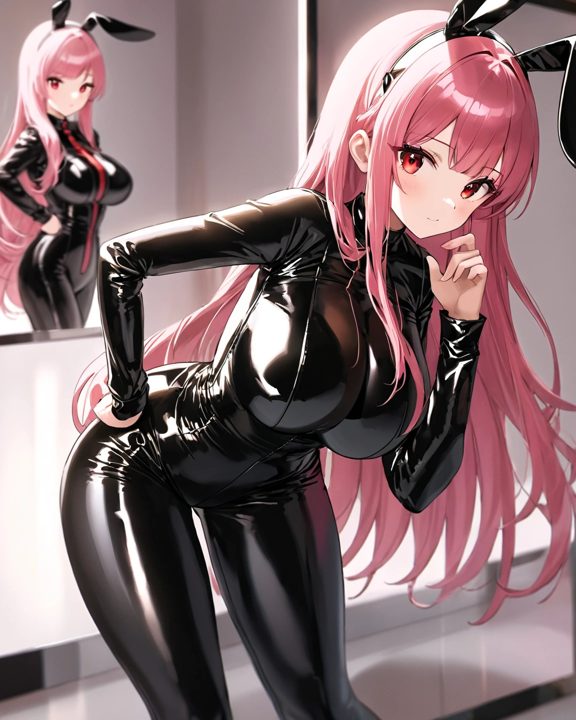 ((best quality)), ((masterpiece)), (detailed),
((Very Large Breasts))
((young woman))
(Cleavage)
(pink ponytail)(Biggest Breasts)(Huge breasts)(Large Breasts)((Hourglass figure))((Pelvis larger than shoulder blades))((Pelvic width))((fitness model))((Bloodstain))((whole body充滿了Bloodstain))((whole body充滿傷痕))((rosy cheeks))((Sweat dripping))
whole body, Squat
(((Half Body)))
(((Cracked black latex suit)))
Tokyo, Japan