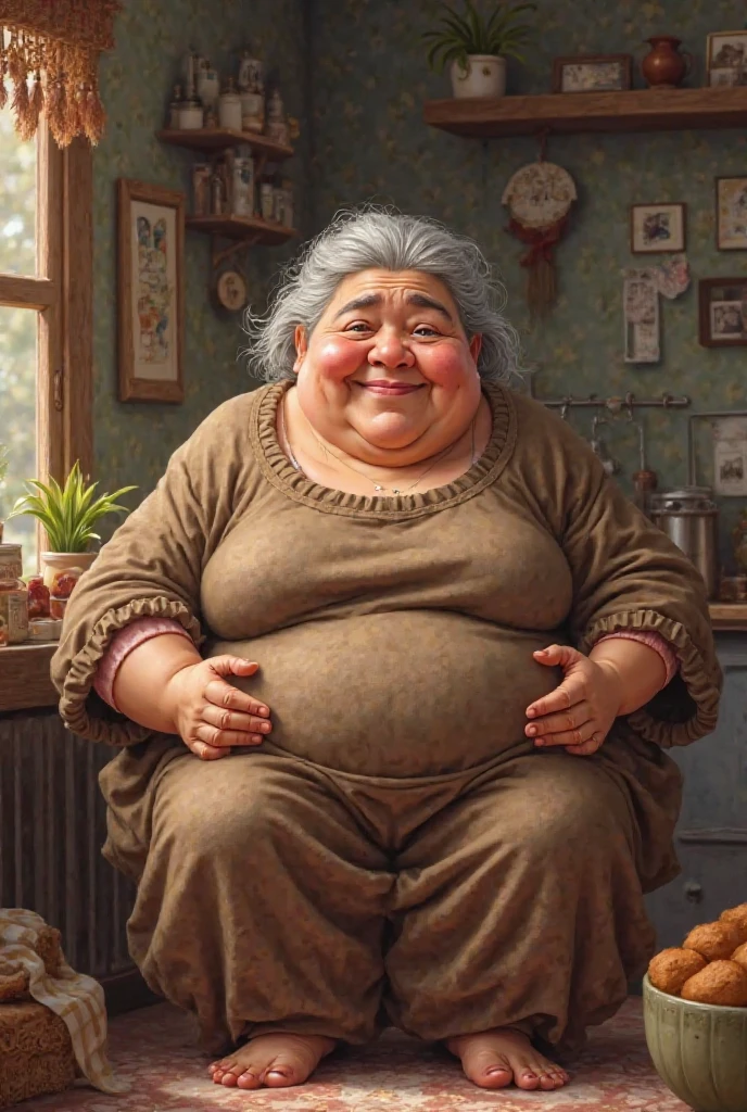 <lora:Coco Rivera:0.8>, anatomically correct, masterpiece, best high quality, ultra details, realistic, RAW Photo, perfect anatomy, 4k, 8k, quality lighting, detailed hands, detailed eyes, solo, chubby, short, very old woman, Coco Rivera, gray pigtail hair, wrinkled brown skin, eyes closed, (nude:1.5), pussy, (thick thighs:1.4) (wide hips:1.5), (cellulite:1.3), (sagging boobs:1.6), (big ass:1.5), feet, barefoot, on bed, bed, <lora:BGV5EX:1> <lora:add_detail:1>