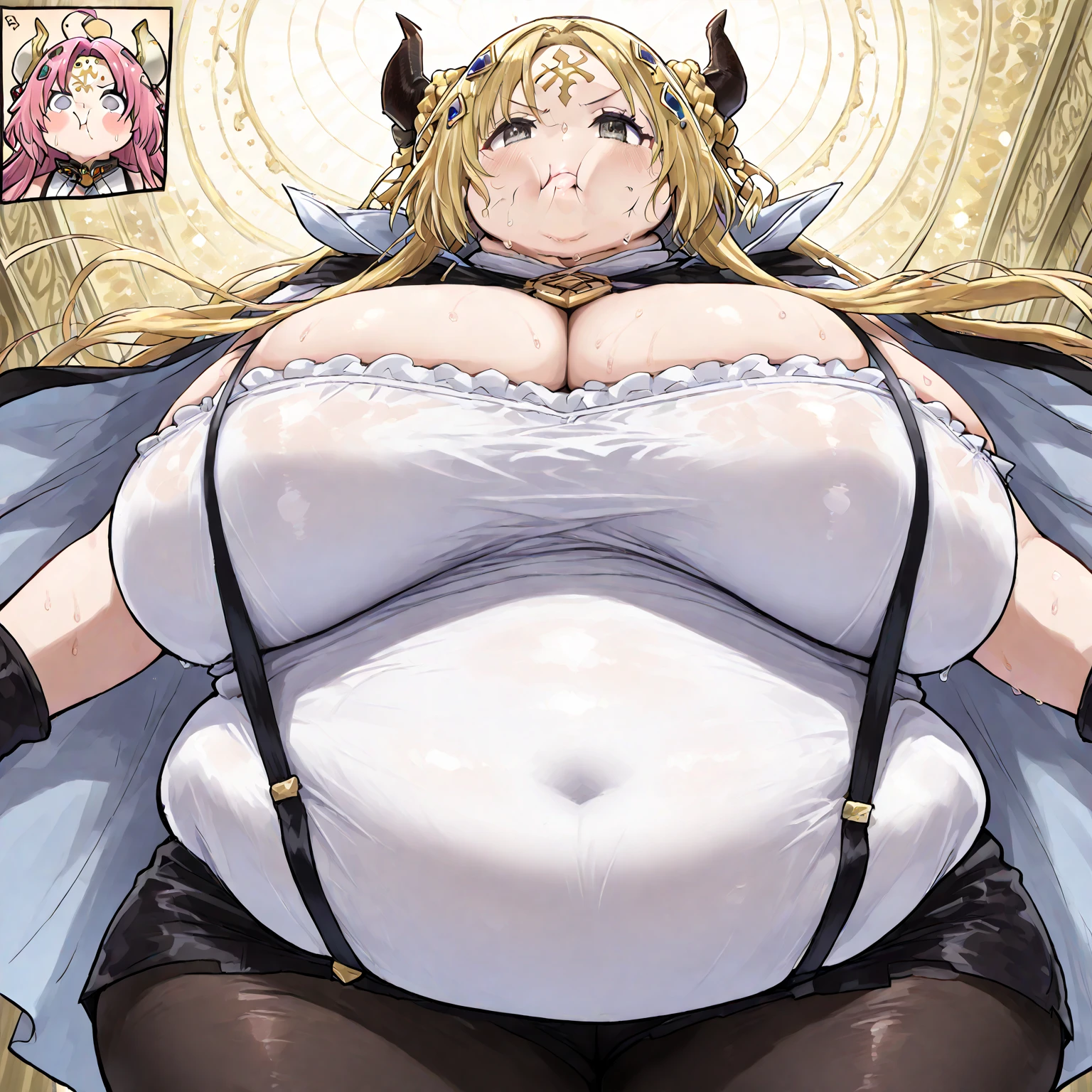 high quality、high resolution、masterpiece、(anime,anime style),mammon_sevenmortalsins,mature female,(gigantic breasts:1.5)