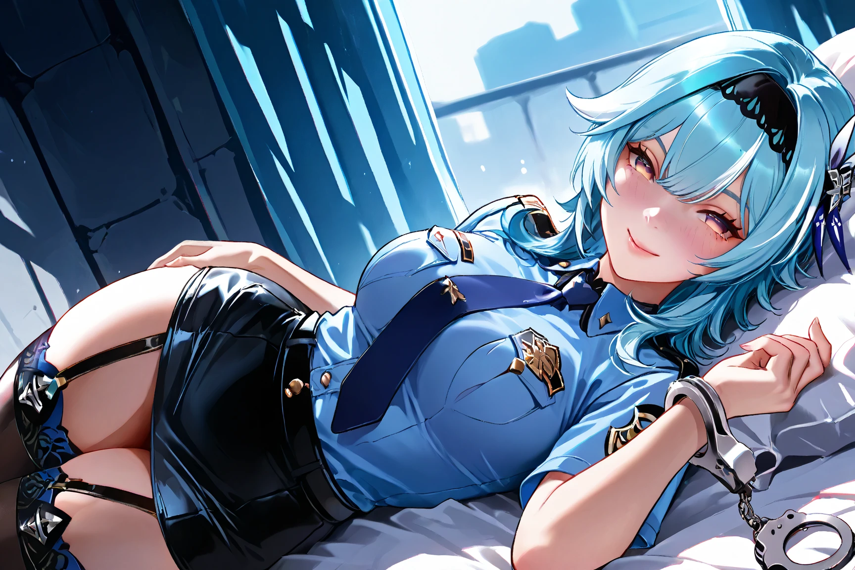 Cat ear,Girl,smile,uniform,Odd Eye,Bob,Small breasts,