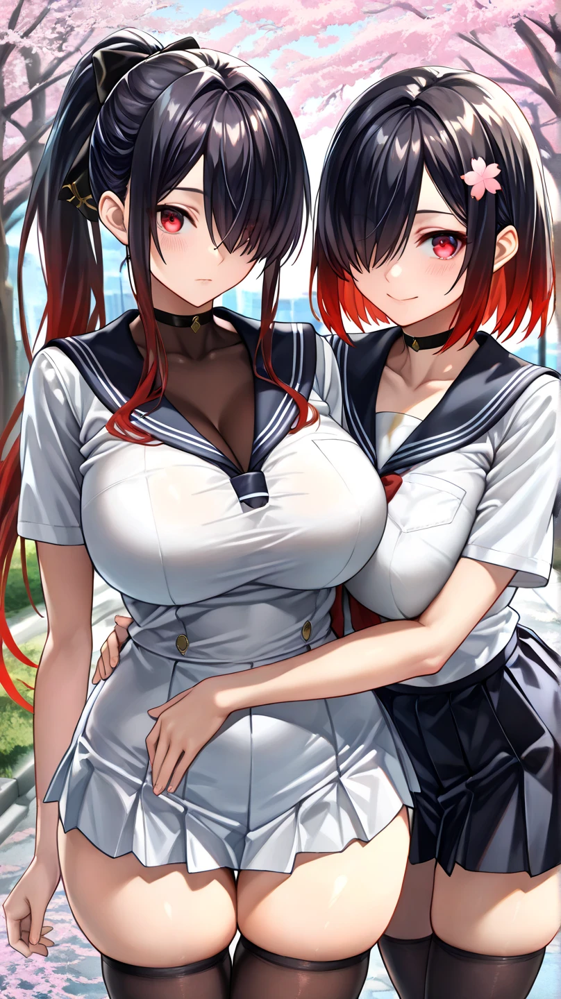 (multiple female),(Best Quality, 4K, 8K, hight resolution, masutepiece:1.2), Ultra-detailed, (Realistic, Photorealistic, Photorealsitic:1.37),Colossal tits,(White panties), (Military uniform),((a miniskirt)),Over knee socks, thong, groin,blush,(From below),On board,Strong wind is blowing,The skirt is twisted