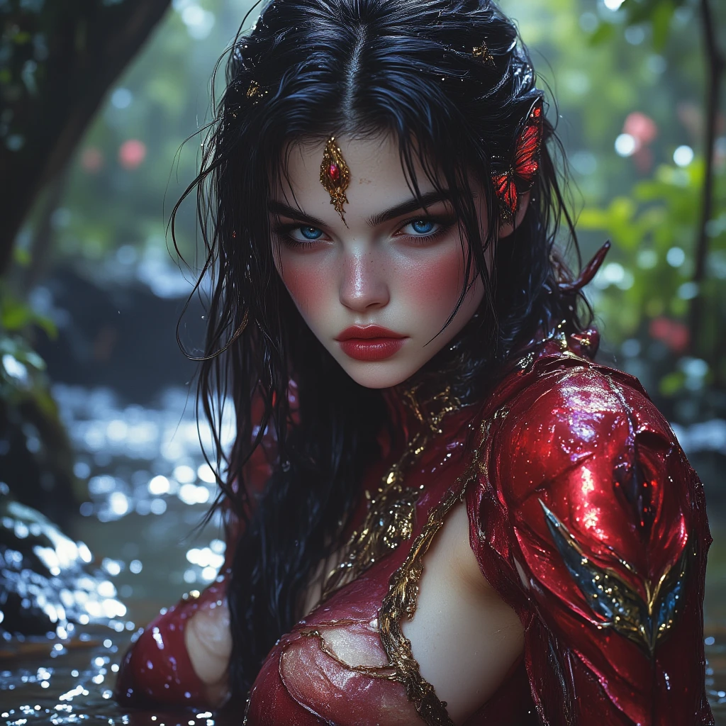 Chalcopyrite Mermaid,moana,golden black make up,longhair,goblin,freckles,pretty face,,full body shot,ominous landscape,Simon Stalenhag,Nicola Samori,Wangechi Mutu,city on background,chinesse pixie,under water,Retina,Obsidian Chalsedoon Nightcrawler,ominous landscape, niobium Obsidian atmosphere,dangerous atmosphere,intricate details,realistic humid skin,extremely intricate details,Epic Realistic, cinematic style,film grain,dramatic light,anatomically correct,faded,eyes extremely detailed, high detailed eyes,UHD,Retina,HDR,Cinematic,Technicolor,natural skin textures, hyper realism, hyper detailed,High contrast,Realism,Ultra Detailed,irina yermolova,8k resolution,RAW, Nikon Z9,Rakotzbrücke of Germany,a broken feminine humanoid robot, dented, scratched, flaking peeling paint, in a abandoned interior swamp, mossy and fungus,bailong plant girl, girl made of dead plants,a girl made of red plants,forest,plant,antlers
