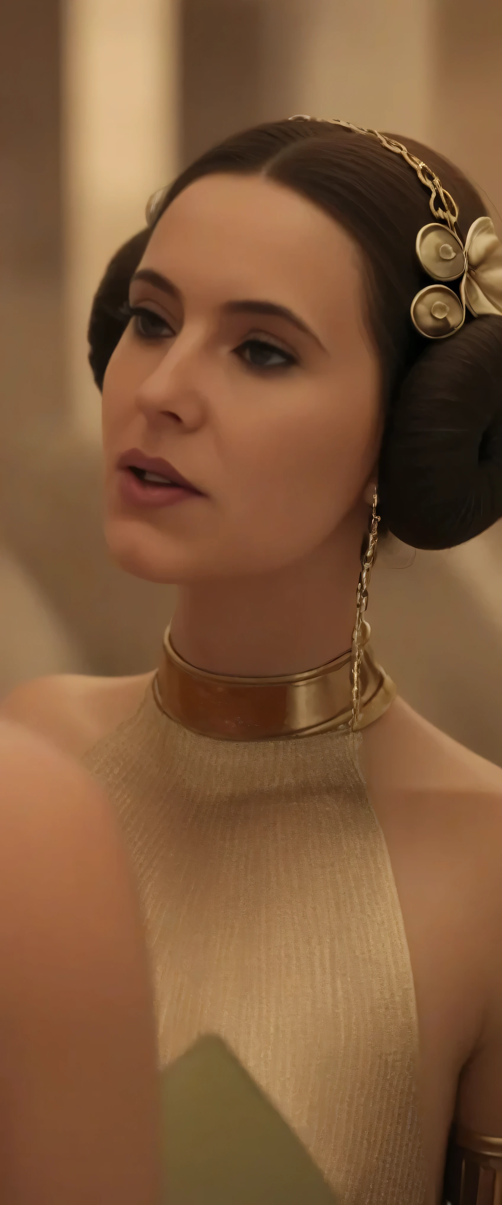 Princess Leia in erotic slave outfit at alien harem.