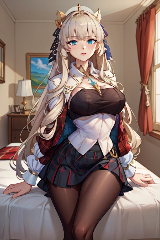 Black female with blonde hair, tem destaques rosa, usando roupas justas e sensuais, clivagem,