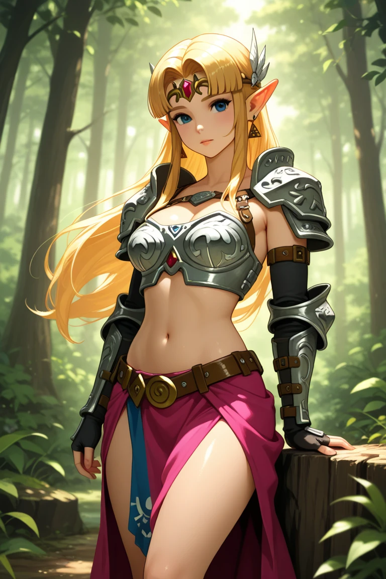 Create a fantasy image of a Well endowed, blonde female barbarian warrior with a loincloth, standing in a field of colorful flowers with a black tower in the background, absurdres, high res, ultrasharp, 8K, masterpiece, looking at viewer