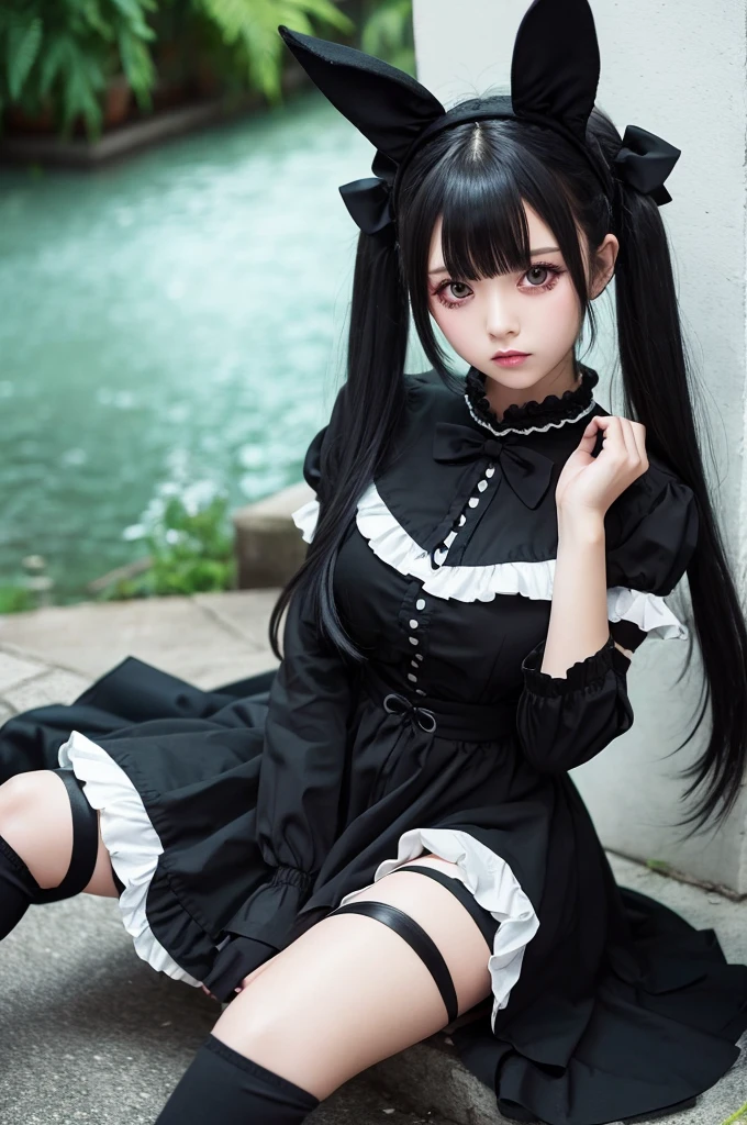 A short gothic loli with a big booty is angry