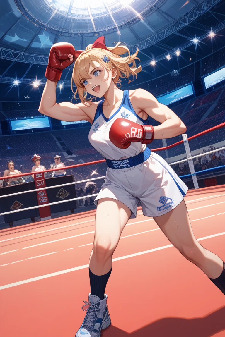 A man punches a karate girl in the stomach
