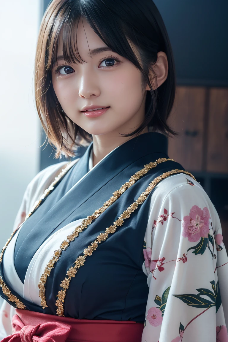 top-quality,masterpiece:1.3,超A high resolution,),(ultra-detailliert,Caustics),(Photorealsitic:1.4,RAW shooting,)Ultra-realistic capture,A highly detailed,High resolution 16K human skin close-up。 Natural skin texture、,The pores are、Must be detailed enough to be easy to identify。 Skin should look healthy with even tones。 Use natural light and color,cheongsam uniform:1,3),女の子1人,japanes,18year old,kawaii,A dark-haired,Middle hair,(large boob:1.2),smil,Turn your body to the front,(front-facing view:1.2),Looking at the camera,FULL BODYSHOT:1.1,Gaze,boob focused:1.1,Chest close-up:1.1